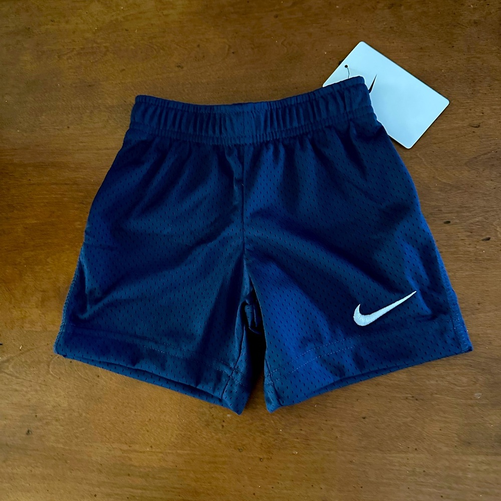 Nike gender neutral athletic navy blue shorts just do it